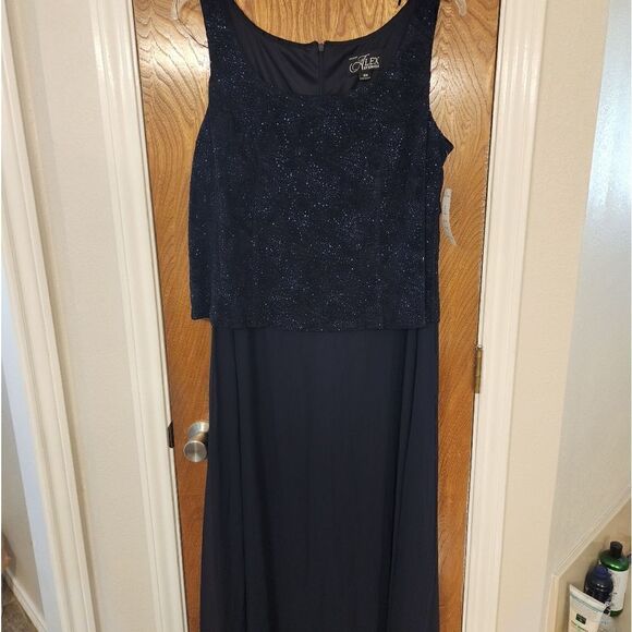 Alex Evenings Sleevless Navy Dress Size 18W NWT - Picture 2 of 8